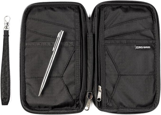 Passport Holder Family up to 6 Passports, Large Passport Wallet and Premium Travel Document Holder Organizer with RFID Anti-Theft Blocking - Black