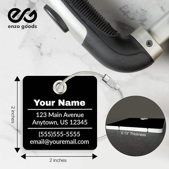 Personalized Luggage Tag | 3 Pack | Custom Luggage Tags for Suitcases | Kids Backpack Tag | 10 Color Options & Choose Font, Font Color