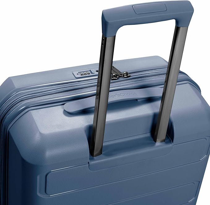 Traveler's Choice Pagosa Indestructible Hardshell Expandable Spinner Luggage, Slate Blue, 2-Piece Set (22/26)