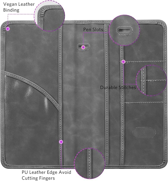 CoBak Car Registration and Insurance Holder - Vehicle Glove Box Car Organizer,Auto Truck Comparment Accessories Case with Magnetic Closure for Driver License,Cards