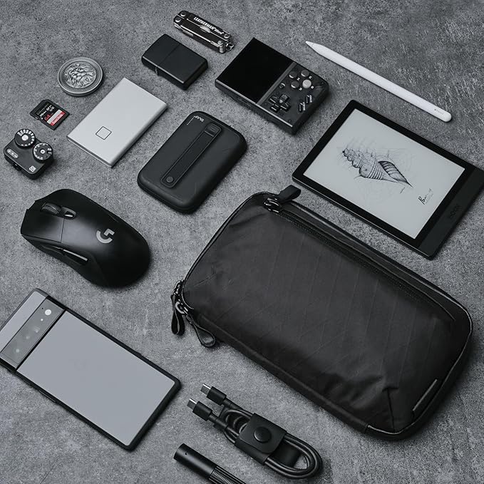ALPAKA Elements Tech Case Mini X-Pac VX42 Black - Keeps You Clutter-Free - Sling Bag with Adjustable Strap, Weatherproof Fabric Fits Electronic Accessories, EDC Tech Organizer for Travel