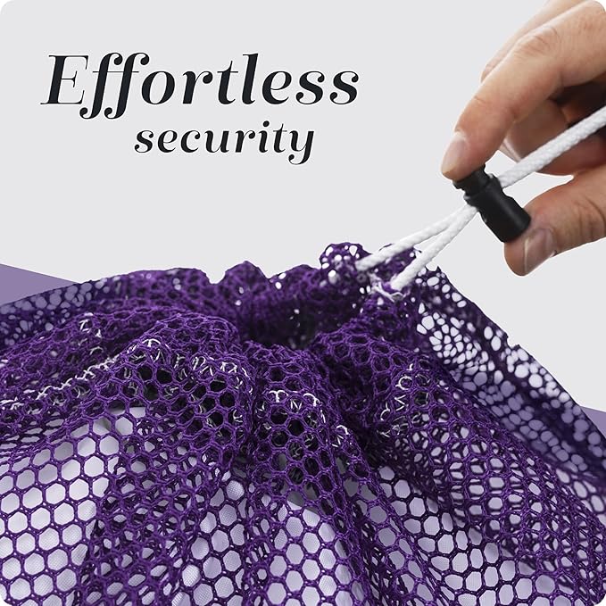 Handy Laundry Mesh XL Laundry Bag - Durable, Machine Washable with Secure Drawstring Closure - Perfect for College Dorms, Laundromats, Apartments (Purple, Large 24" x 36")
