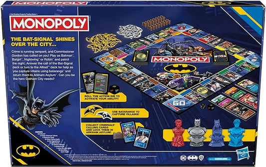 Monopoly Batman Edition Board Game | Monopoly Game for Batman Fans | Ages 8 and Up | 2 to 4 Players | Family Games | Strategy Games for Kids and Adults (Amazon Exclusive)