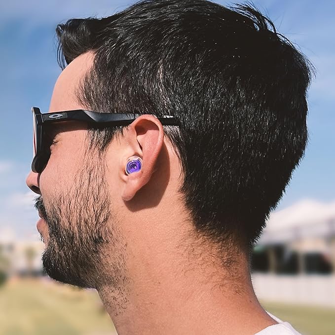Eargasm High Fidelity Hyperviolet Purple Earplugs - Noise Reducing Ear-Plugs for Hearing Protection at Concerts, Music Festivals, Loud Environments, Live Events, Sporting Events