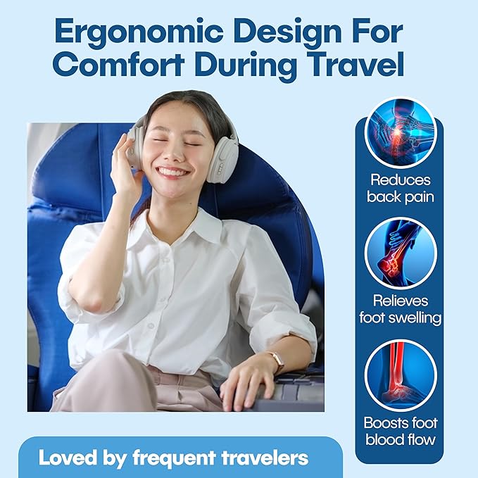 No-Collapse Airplane Foot Hammock, Foot Hammock for Plane Travel, Thickened Bamboo Airplane Footrest, Adjustable Footrest for Office Desk, Long Flight