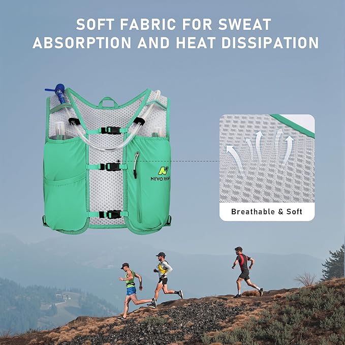N NEVO RHINO Running Hydration Vest for Women 1.5L Water Bladder Backpack 5L Small -Lightweight Breathable Hydration Vest for Hiking Trail Running Cycling Marathon for Women