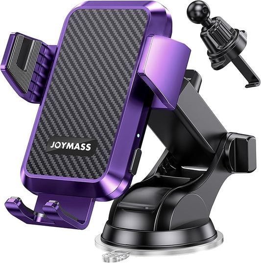 Wireless Car Charger, Phone Holders for Your Car, 15W Auto Clamping Phone Mount Car Accessories for iPhone 16 15 14 13 12 Mini Pro Max, Samsung Galaxy S24 Ultra S23 S22+ Note 20, etc - Purple