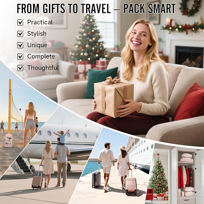 Veken 8 Set Packing Cubes for Travel, Birthday Gifts for Women Mom Her, Cruise Ship Essentials Accessories for Beach Vacation, Suitcase Organizer Bags for Luggage with Hanging Toiletry & Shoe Bag