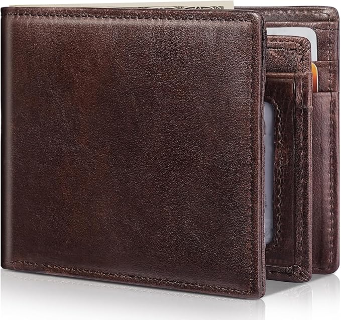 Artpaxy Mens Wallet Bifold Genuine Leather RFID Blocking Wallet for Men with 1 ID Windows 13 Card Holders 2 cash pockets 1 Gift Box