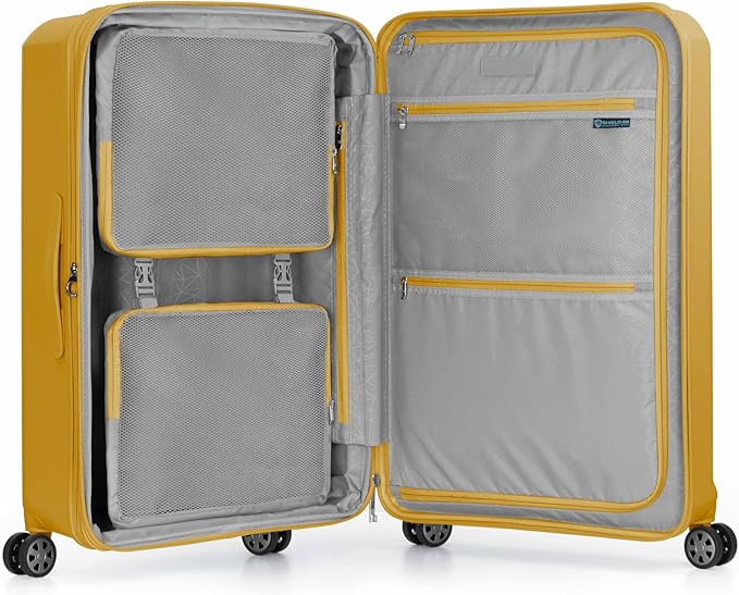 Traveler's Choice Pagosa Indestructible Hardshell Expandable Spinner Luggage, Yellow, 30-Inch Large