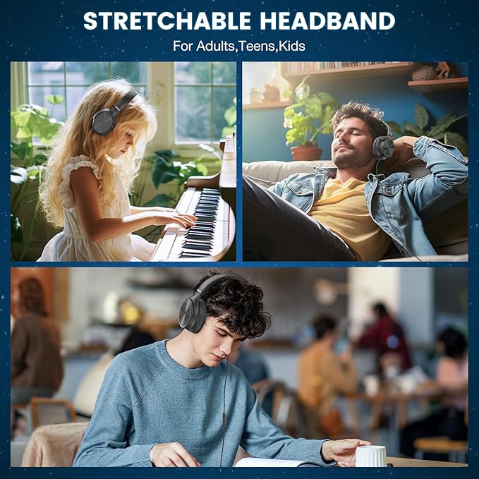 USB C Headphones Wired, Over Ear USB C Wired Headphones with Microphone, Volume Control, HD Stereo Sound,Foldable USB Type C Headphone for Adult/Teens/Laptop/Computer/iPhone 15/16 Series,Black