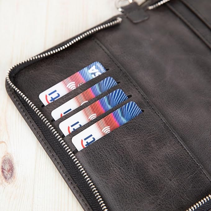 Personalized Leather Passport Holder, Handmade Travel Wallet with Card Slots, Pen Slot | Protector, Custom Engraved Passport Case for Men, Women or Family Organizer