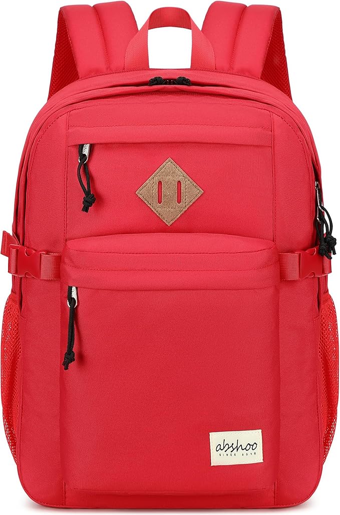 abshoo 29L Backpack for School College Bookbag Middle High School Backpacks Casual Daypack Travel Backpack (Red)