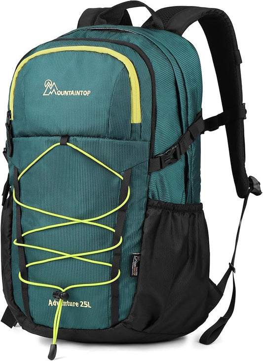 MOUNTAINTOP Hiking Backpack,25L Camping Backpack, Men Women Hiking Daypack Lightweight Travel Backpack for Climbing(Deep Green)