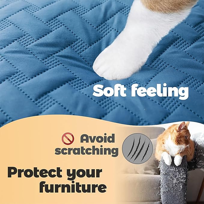 gogobunny 100% Double Sided Waterproof Dog Blanket Soft Pet Bed Cover Reversible Protect Furniture Couch Sofa Car for Puppy Cat Kids (Dark Blue/Light Blue, 30x30 Inch (Pack of 1))