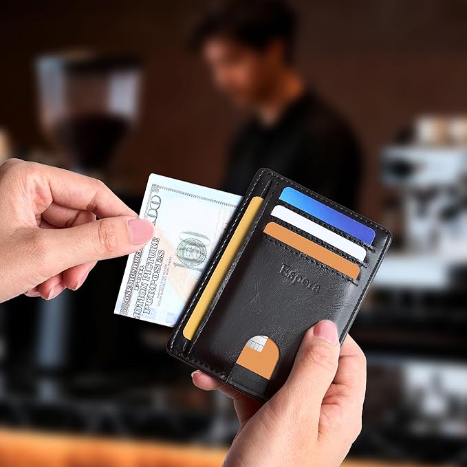 Espera Slim Minimalist Wallet for Men and Women, RFID Blocking Credit Card Holder, Thin Front Pocket Travel ID Case, Gifts for Men