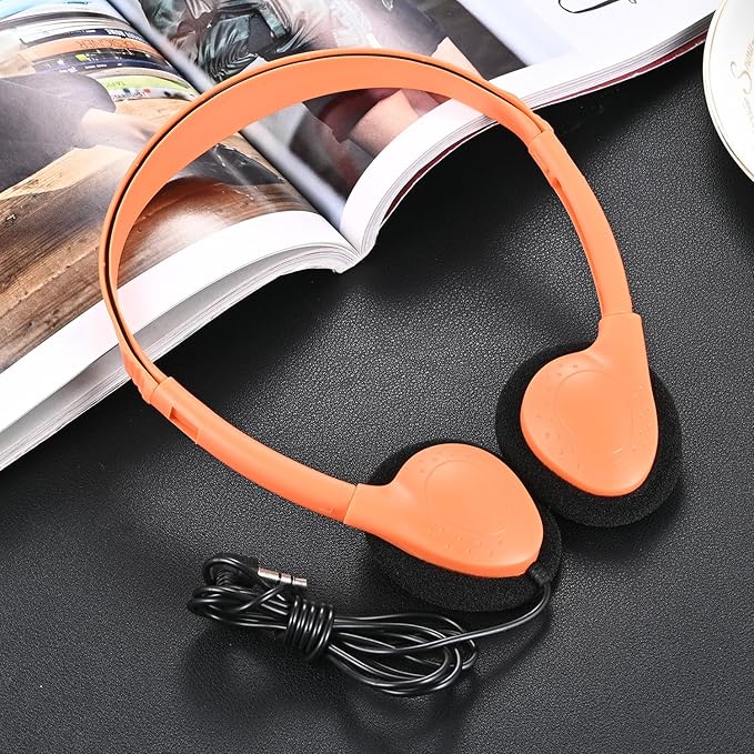 CN-Outlet 25 Pack Classroom Headphones Bulk for Kids School Class Set Headphones for Students Teens Toddler Children and Adults, Wholesale 3.5mm Plug Wired Earphones-Upgrade (10 Mixed Colors, 25 PACK)