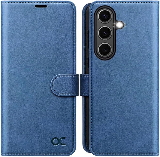 OCASE Compatible with Galaxy S25 Wallet Case, PU Leather Flip Folio Case with Card Holders RFID Blocking Kickstand [Shockproof TPU Inner Shell] Protective Phone Cover 6.2 Inch 2025, Light Blue