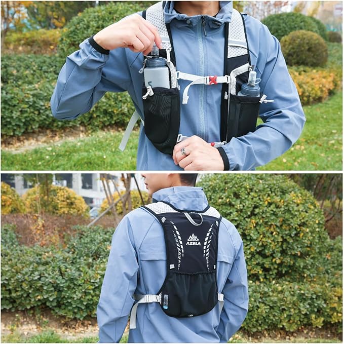 YAPJEB Lightweight Hydration Pack Backpack Vest, Optional 1.5L 2L BPA Free Water Bladder - Leakproof Breathable for Men Women Running Hiking Cycling Marathon