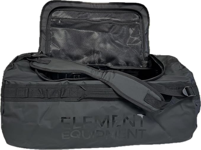 Element Equipment Trailhead Duffel Bag Shoulder Straps Waterproof Black/Black Large