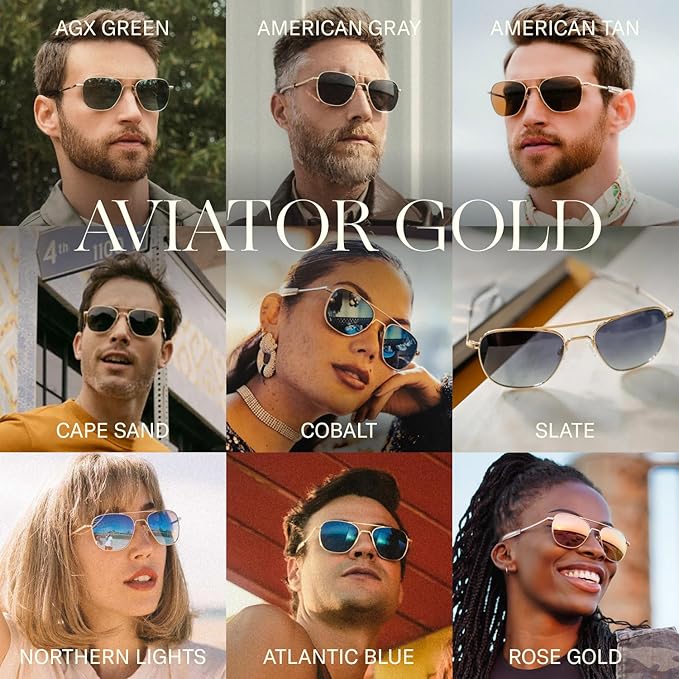 Randolph Eyewear Aviator Sunglasses for Men & Women – Non-Polarized & Polarized Lenses, 23k Gold UV Protection Sunglasses