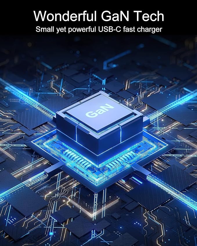 60W USB C Charger Fast Charging, Nekteck GaN Tech PD 3.0 Fast Charging with Foldable Plug, Compatible with MacBook Air/Pro, iPhone 15/16/17 Series