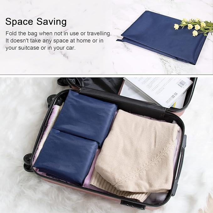 Polecasa Extra Heavy Duty Large Laundry Bag with Sturdy Handles and Drawstring Closure, 2 Pack 28 x 36 inches Durable Storage Bags for Basket, Hamper, College, Dorm, Travel, Navy