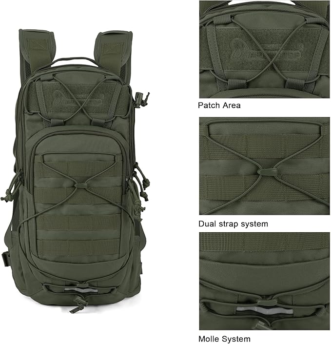 Mardingtop10L Small Tactical Molle Hydration Backpack,Cycling Backpack for Biking,Cycling and Running EDC Daypack