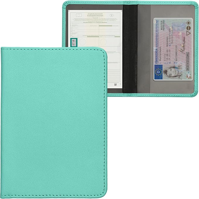 kwmobile Registration and Insurance Holder - Car Document Holder for Vehicle Documents and Cards - PU Leather - Black