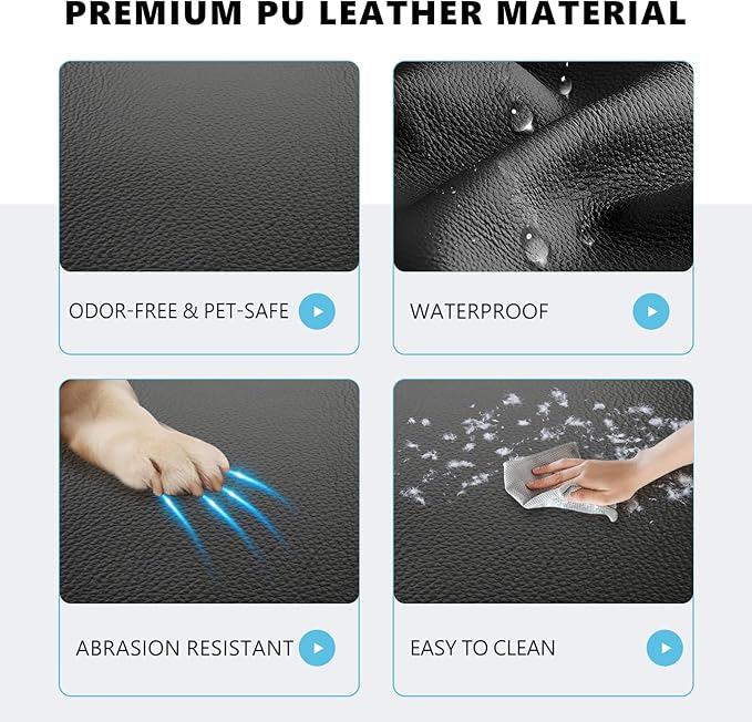 Back Seat Extender for Dogs - Leather, Hard Bottom Dog Seat Cover for Truck Back Seat, Dog Hammock for Truck Crew Cab F150, RAM1500, Sierra, Silverado, Tundra, Titan (59"x29")