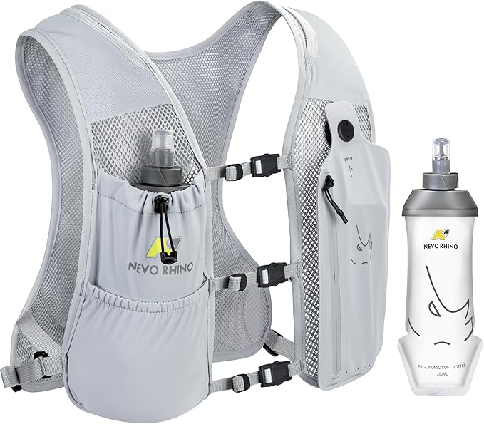 Running Vest with 350 ML TPU Soft Flask, Small Running Water Vest -Adjustable Chest Straps, Lightweight Hydration Vest Pack for Trail Marathon Hiking Cycling for Women Men Mini