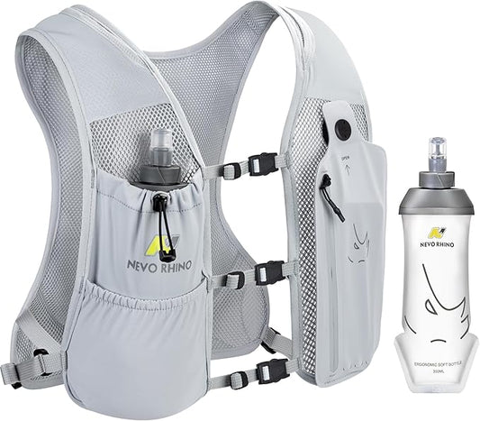 Running Vest with 350 ML TPU Soft Flask, Small Running Water Vest -Adjustable Chest Straps, Lightweight Hydration Vest Pack for Trail Marathon Hiking Cycling for Women Men Mini
