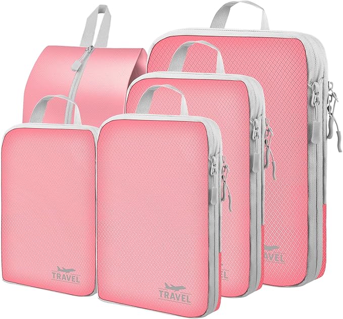 4-Piece Packing Cube Set - Lightweight Luggage Organizers for Travel, Vacation and Suitcases - Durable Accessories with Compression