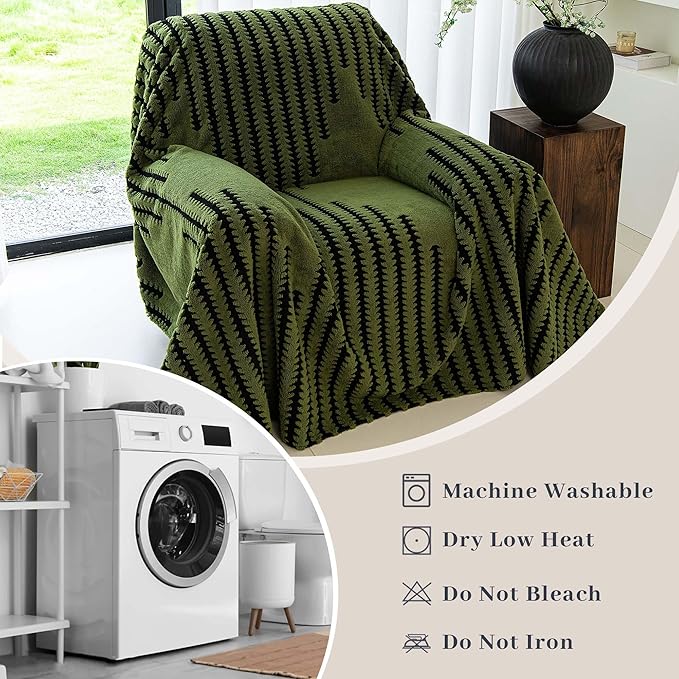 Non Slip Couch Covers for Cushion Couch Sofa, Pet Friendly Sofa Covers Washable, Heavy Duty Scratch Resistant Furniture Cover for Dogs, 71" x 91", Green