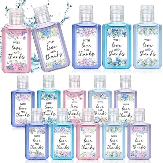 50 Pcs Hygrangea Mini Hand Sanitizer Bulk Thank You Gift Favors Small Hand Sanitizer for Guest 1fl oz Travel Size Hand Soap Gift for Wedding and Baby Shower Supplies