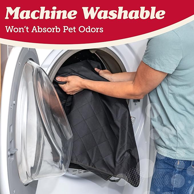 Lusso Gear Dog Car Seat Cover for Back Seat - 100% Waterproof Dog Hammock - Padded Headrest and Mesh Window - Passenger Compatible Rear Car Seat Cover - Fits Trucks, SUVs, Cars