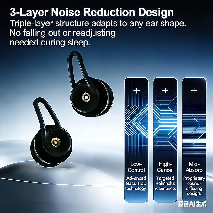 Side Sleeper Earplugs (4 Pack) -52dB Noise Reduction, Ultrasoft Silicone, Pain-Free Comfort, Snoring & Sleep Suppression, Focus & Study .Family Set 1 Box (S/M/L) with Carrying Case.