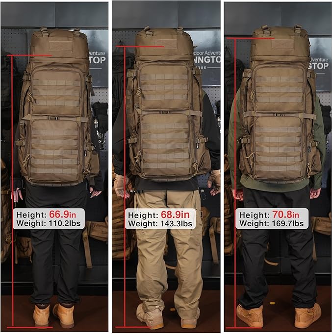 Mardingtop 75L Military Internal Frame Backpack for Men, Cordura Tactical Backpack with Recco for Snowboarding,Hiking,Camping