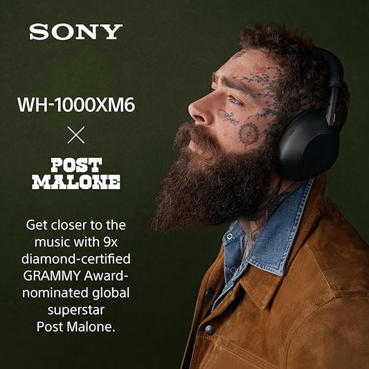 Sony WH-1000XM6 The Best Noise Canceling Wireless Headphones, HD NC Processor QN3, 12 Microphones, Adaptive NC Optimizer, Mastered by Engineers, Studio-Quality, 30-Hour Battery, Platinum Silver