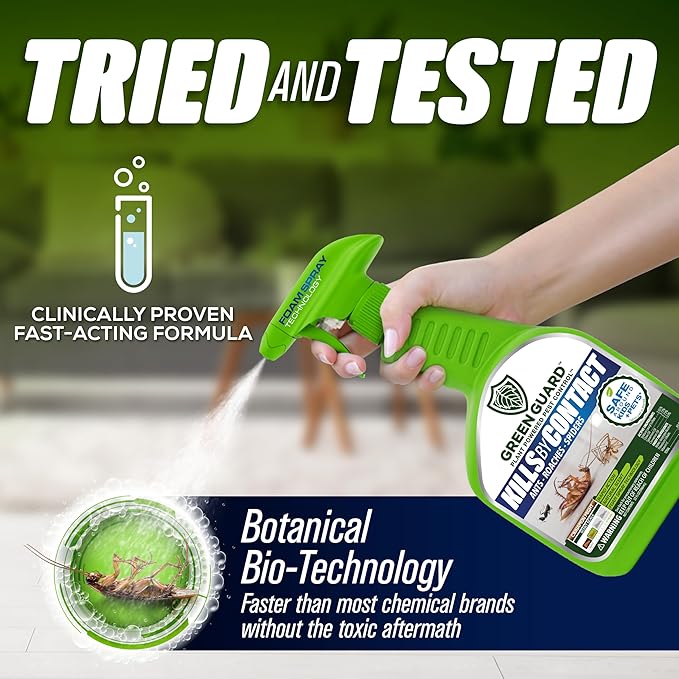 Green Guard Pest Control Spray - Indoor & Outdoor Killer of Ants, Roaches, Spiders & Other Crawling Insects, Safe Around Children & Pets, Plant-Based, Pleasant Scent (Cinnamon Might, 32oz)