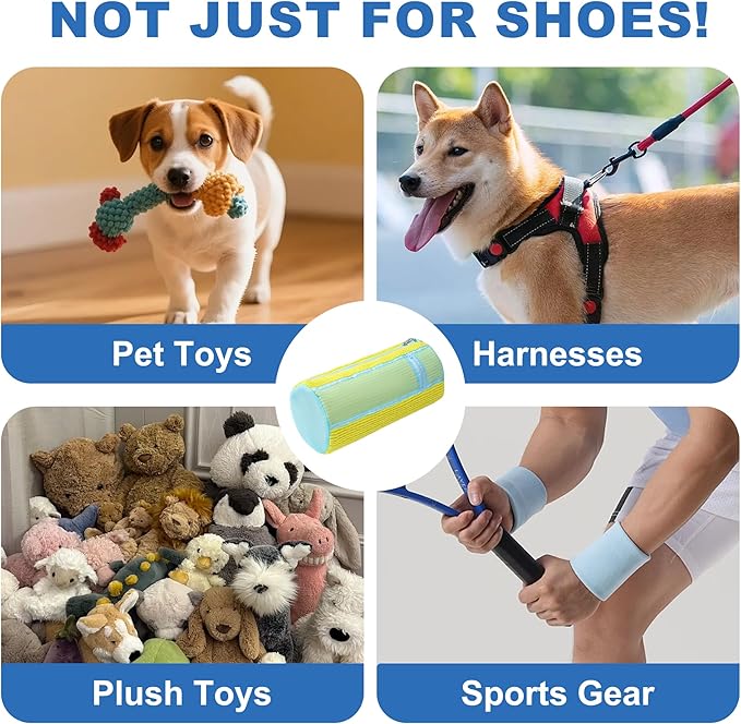 Shoe Washing Machine Bag, 2PCS Reusable Shoe Bag for Washing Machine, 360° Deep Cleaning Shoe Washing Bag for Sneakers, Laundry Shoe Bag for Washer & Dryer, Fits All Shoe Types (YELLOW)