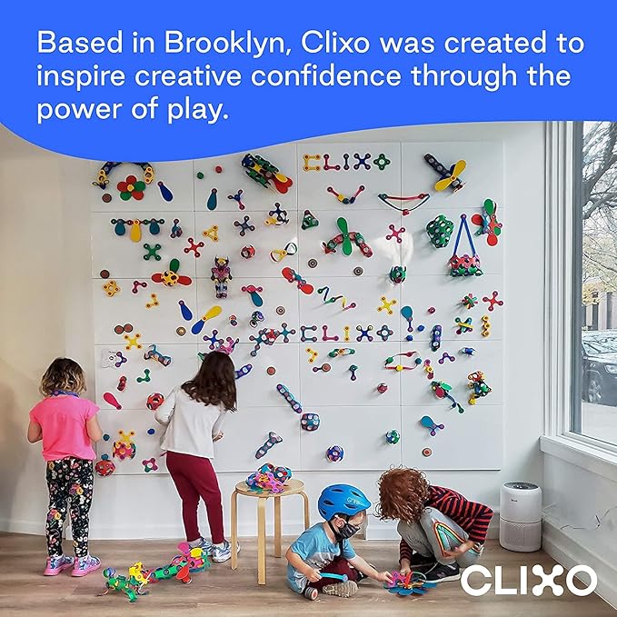 Clixo Super Rainbow, 60 Piece Pack - A Versatile, Travel Friendly Magnetic Building Toy, Flexible Design for Hours of Fun Creative STEM Play, Great Gift for Curious Kids. Ages 4-99