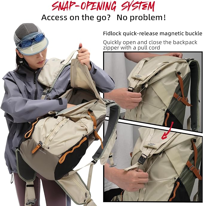 VSGO Pocket Ranger Expandable 35-43L Photography & Outdoor Backpack – Lightweight Camera Bag for Hiking, Mountaineering, Travel