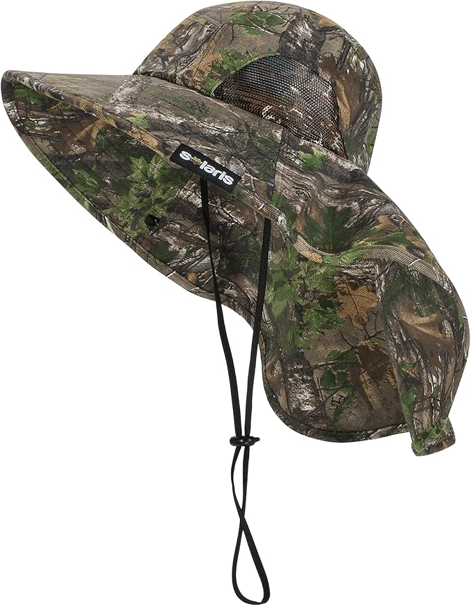 Solaris Sun Hat with Neck Flap, UPF 50 Sun Protection Lightweight Sun Cap for Men Women, Wide Brim Hat for Fishing Hiking