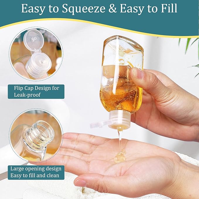 Cosywell Travel Bottles for Toiletries 10PCS Travel Shampoo and Conditioner Bottles TSA Approved Travel Size Containers Leakproof Plastic Cream Jars Refillable Cream Lotion Travel Essential Toiletrie