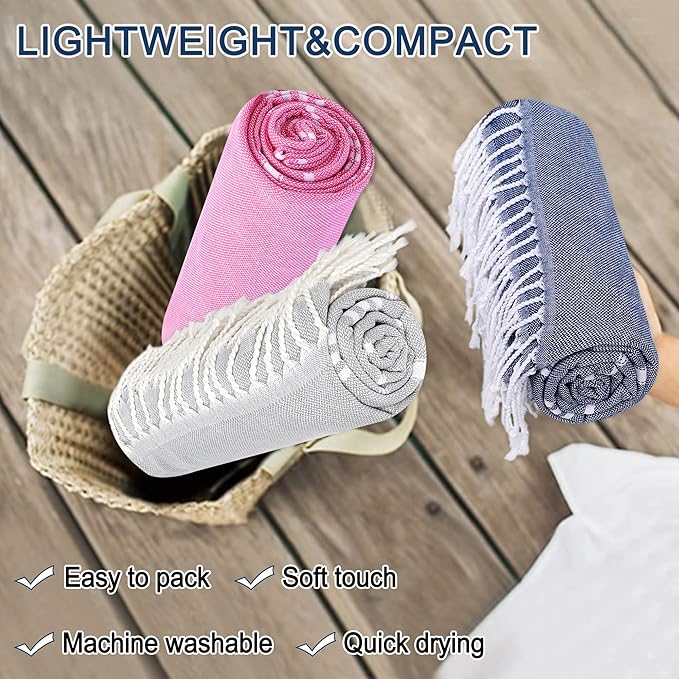 Beach Towel 2 Pack,Sand Free Beach Towels Oversized 39 x 72,Turkish Beach Towel Quick Dry Towel,Lightweight Pool Towels for Adults Travel Towel,Cool Beach Essentials Super Absorbent Towels