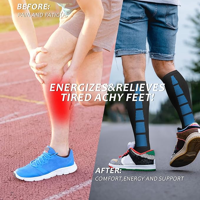 fenglaoda Compression Socks for Women Men 3 Pairs Graduated Compression Support Circulation Socks for Nurses