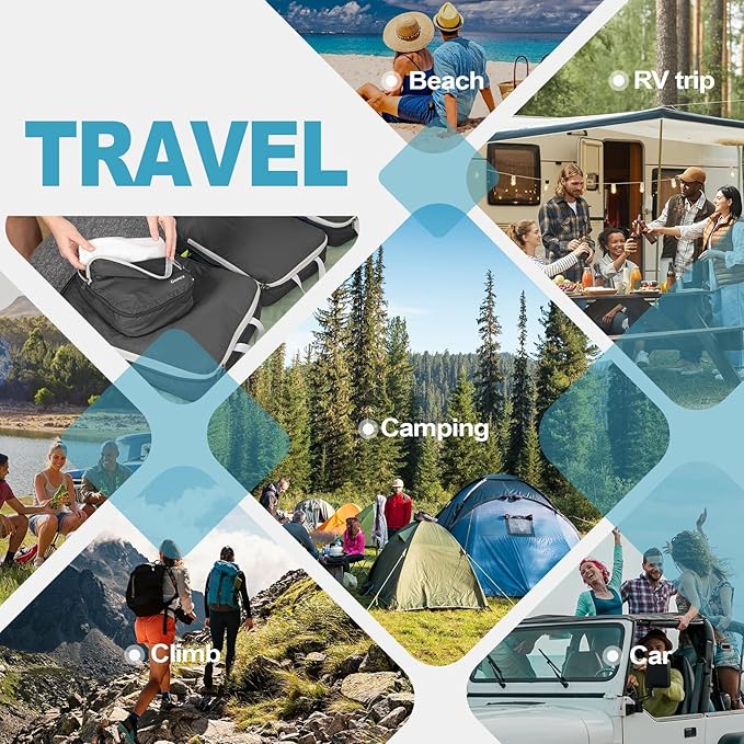 Gonex Compression Packing Cubes, 3pcs/4pcs Expandable Storage Travel Luggage Bags Organizers