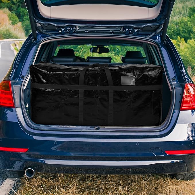 4 Pcs 60 Gallon Large Moving Bags with Zipper and Handles Foldable Storage Duffle Bags Heavy Duty Extra Large Totes for College Dorm Travel Clothes Blankets Bedding Moving (Black)