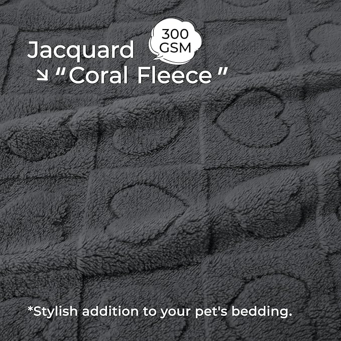 Luciphia Small Dog Blanket Washable Pet Bed Cover Soft Fluffy Puppy Blanket with Premium Fleece 300GSM Cozy Calming Cat Blankets for Indoor Cats Grey 41x31 inch